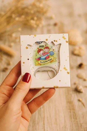 Yeni Doğan, Baby Shower ve Doğum Günü İçin Kutulu Kalp Açacak Magnet