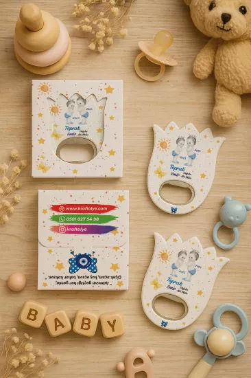 Yeni Doğan, Baby Shower ve Doğum Günü İçin Kutulu Kalp Açacak Magnet