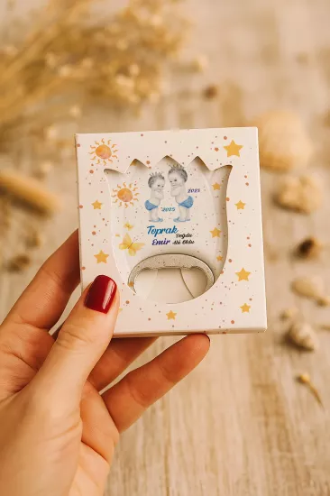 Yeni Doğan, Baby Shower ve Doğum Günü İçin Kutulu Kalp Açacak Magnet