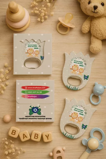 Yeni Doğan, Baby Shower ve Doğum Günü İçin Kutulu Kalp Açacak Magnet