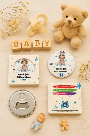 Kişiye Özel Kutulu Metal Açacak Magnet – Doğum Günü, Baby Shower ve Bebek Hediyelikleri