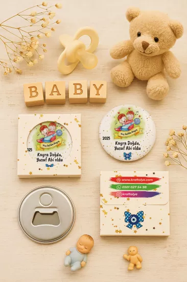 Kişiye Özel Kutulu Metal Açacak Magnet – Doğum Günü, Baby Shower ve Bebek Hediyelikleri