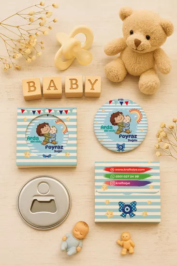 Kişiye Özel Kutulu Metal Açacak Magnet – Doğum Günü, Baby Shower ve Bebek Hediyelikleri