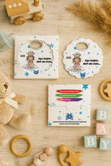 Kutulu Papatya Açacak Magnet – Bebek Hediyesi, Baby Shower, Doğum Günü