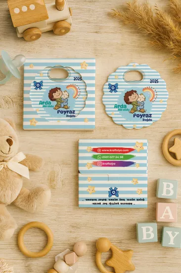 Kutulu Papatya Açacak Magnet – Bebek Hediyesi, Baby Shower, Doğum Günü