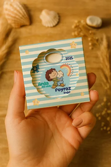 Kutulu Papatya Açacak Magnet – Bebek Hediyesi, Baby Shower, Doğum Günü