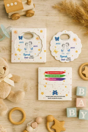 Kutulu Papatya Açacak Magnet – Bebek Hediyesi, Baby Shower, Doğum Günü