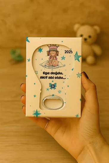 Mühürlü Kutulu Balon Açacak Magnet – Yeni Doğan, Doğum Günü, Baby Shower, Diş Buğdayı Hediyesi