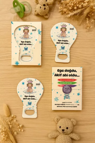 Mühürlü Kutulu Balon Açacak Magnet – Yeni Doğan, Doğum Günü, Baby Shower, Diş Buğdayı Hediyesi