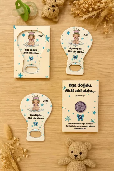 Mühürlü Kutulu Balon Açacak Magnet – Yeni Doğan, Doğum Günü, Baby Shower, Diş Buğdayı Hediyesi