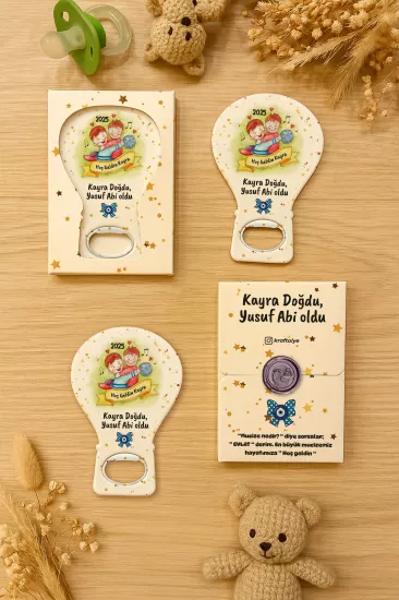 Mühürlü Kutulu Balon Açacak Magnet – Yeni Doğan, Doğum Günü, Baby Shower, Diş Buğdayı Hediyesi