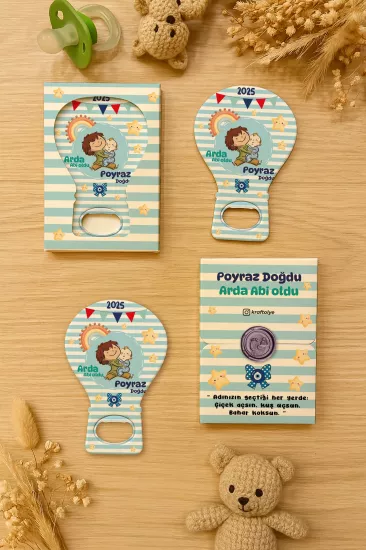 Mühürlü Kutulu Balon Açacak Magnet – Yeni Doğan, Doğum Günü, Baby Shower, Diş Buğdayı Hediyesi