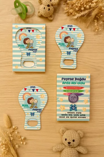 Mühürlü Kutulu Balon Açacak Magnet – Yeni Doğan, Doğum Günü, Baby Shower, Diş Buğdayı Hediyesi
