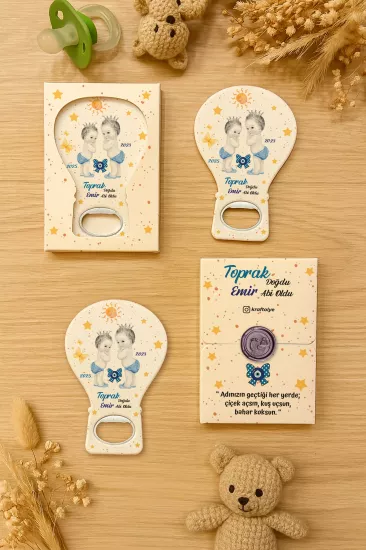 Mühürlü Kutulu Balon Açacak Magnet – Yeni Doğan, Doğum Günü, Baby Shower, Diş Buğdayı Hediyesi