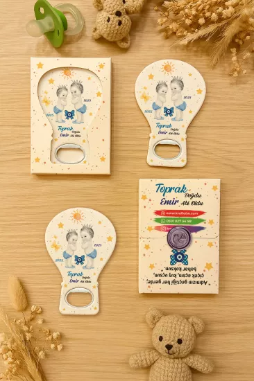 Mühürlü Kutulu Balon Açacak Magnet – Yeni Doğan, Doğum Günü, Baby Shower, Diş Buğdayı Hediyesi
