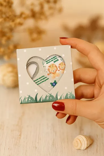 Mühürlü Kutulu Kalp Açacak Magnet | Baby Shower, Yeni Doğan ve Özel Gün Hediyesi