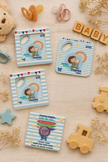 Mühürlü Kutulu Bebek Hediyelikleri | Kişiye Özel Metal Açacak Magnet