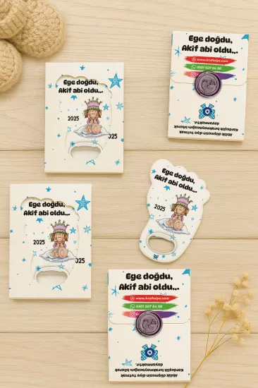Mühürlü Ayak İzi Magnet | Bebek Hediyelikleri