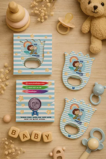 Mühürlü Kutulu Kalp Açacak Magnet | Baby Shower, Yeni Doğan ve Özel Gün Hediyesi