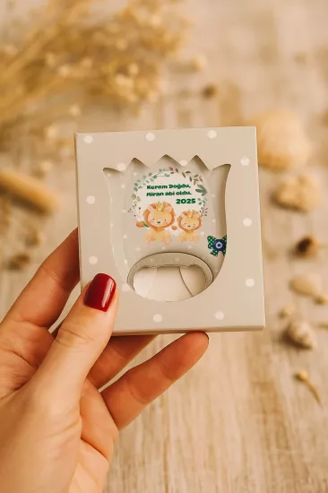 Mühürlü Kutulu Kalp Açacak Magnet | Baby Shower, Yeni Doğan ve Özel Gün Hediyesi