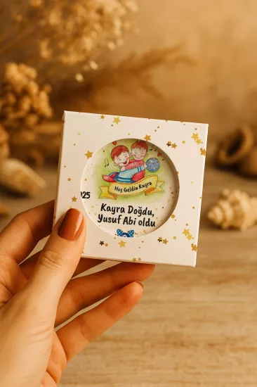 Mühürlü Kutulu Bebek Hediyelikleri | Kişiye Özel Metal Açacak Magnet