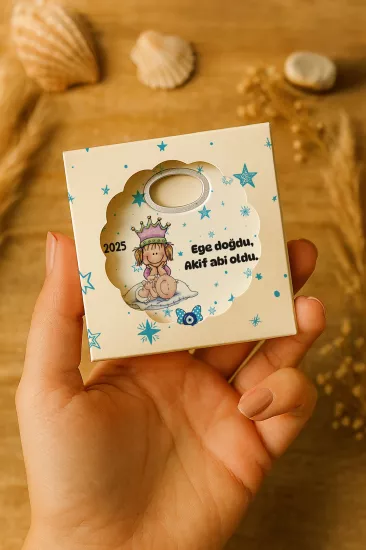Mühürlü Kutulu Papatya Açacak Magnet – Bebek Hediyesi, Baby Shower, Doğum Günü