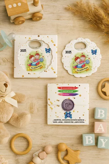 Mühürlü Kutulu Papatya Açacak Magnet – Bebek Hediyesi, Baby Shower, Doğum Günü