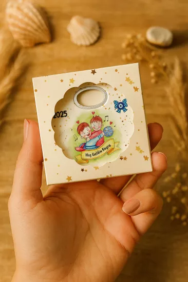 Mühürlü Kutulu Papatya Açacak Magnet – Bebek Hediyesi, Baby Shower, Doğum Günü