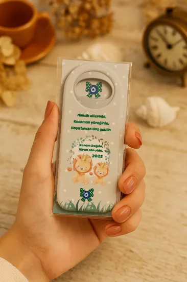 Kişiye Özel Kartlı Uzun Açacak Magnet | Bebek ve Özel Gün Hediyelikleri