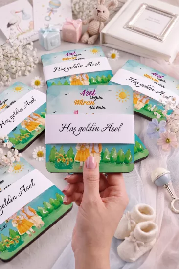 Bebek & Doğum Günü Ahşap Bardak Altlıkları