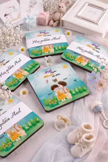 Bebek & Doğum Günü Ahşap Bardak Altlıkları