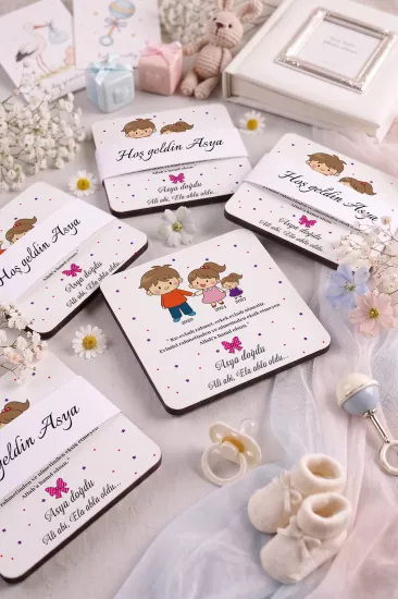 Bebek & Doğum Günü Ahşap Bardak Altlıkları