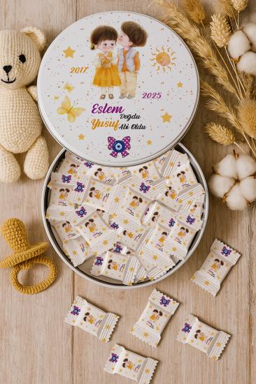 Kişiye Özel Metal Kutulu Madlen Çikolata – Doğum Günü & Baby Shower