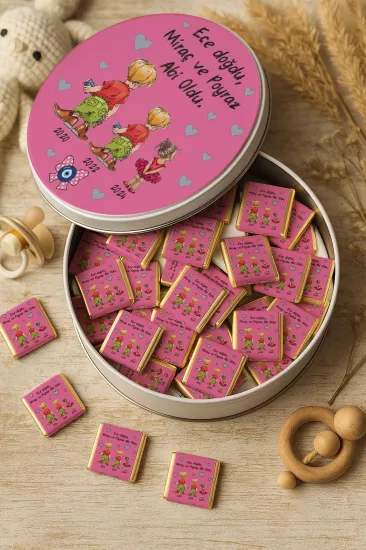 Kişiye Özel Bebek Hediyelikleri | Sargılı Madlen Çikolata | Yeni Doğan – Baby Shower – Doğum Günü – Diş Buğdayı