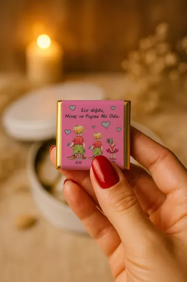 Kişiye Özel Bebek Hediyelikleri | Sargılı Madlen Çikolata | Yeni Doğan – Baby Shower – Doğum Günü – Diş Buğdayı