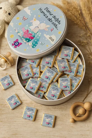 Kişiye Özel Bebek Hediyelikleri | Sargılı Madlen Çikolata | Yeni Doğan – Baby Shower – Doğum Günü – Diş Buğdayı
