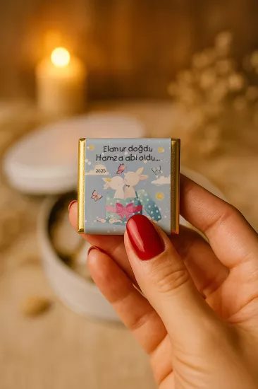 Kişiye Özel Bebek Hediyelikleri | Sargılı Madlen Çikolata | Yeni Doğan – Baby Shower – Doğum Günü – Diş Buğdayı