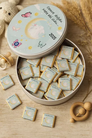 Kişiye Özel Bebek Hediyelikleri | Sargılı Madlen Çikolata | Yeni Doğan – Baby Shower – Doğum Günü – Diş Buğdayı
