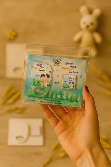 Yeni Doğan Bebek, Doğum Günü, Baby Shower, Diş Buğdayı Hediyesi Çikolatalı Ayak İzi Açacak Magnet