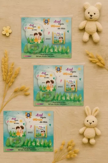 Yeni Doğan Bebek, Doğum Günü, Baby Shower, Diş Buğdayı Hediyesi Çikolatalı Ayak İzi Açacak Magnet