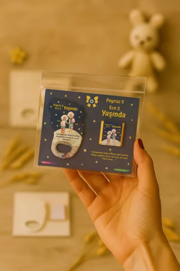 Yeni Doğan Bebek, Doğum Günü, Baby Shower, Diş Buğdayı Hediyesi Çikolatalı Ayak İzi Açacak Magnet