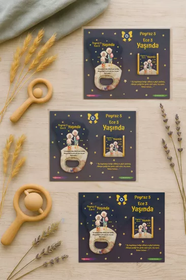 Yeni Doğan Bebek, Doğum Günü, Baby Shower, Diş Buğdayı Hediyesi Çikolatalı Ayak İzi Açacak Magnet