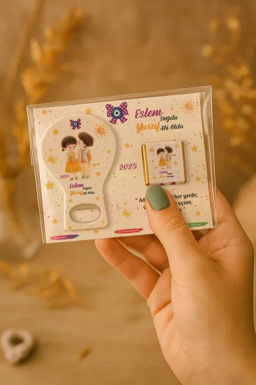 Çikolatalı Balon Açacak Magnet | Yeni Doğan, Baby Shower, Doğum Günü, Diş Buğdayı Hediyesi