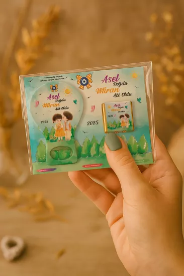 Çikolatalı Balon Açacak Magnet | Yeni Doğan, Baby Shower, Doğum Günü, Diş Buğdayı Hediyesi