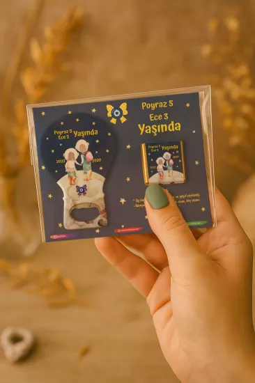 Çikolatalı Balon Açacak Magnet | Yeni Doğan, Baby Shower, Doğum Günü, Diş Buğdayı Hediyesi