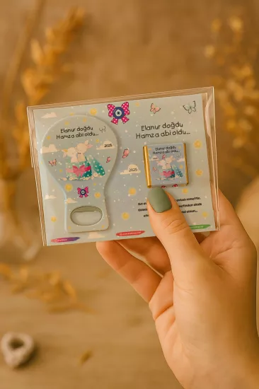 Çikolatalı Balon Açacak Magnet | Yeni Doğan, Baby Shower, Doğum Günü, Diş Buğdayı Hediyesi