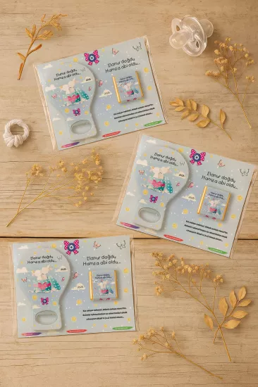 Çikolatalı Balon Açacak Magnet | Yeni Doğan, Baby Shower, Doğum Günü, Diş Buğdayı Hediyesi