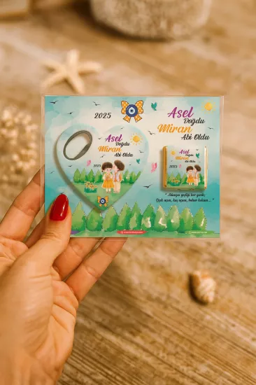 Çikolatalı Kalp Açacak Magnet | Yeni Doğan, Doğum Günü, Baby Shower Hediyesi
