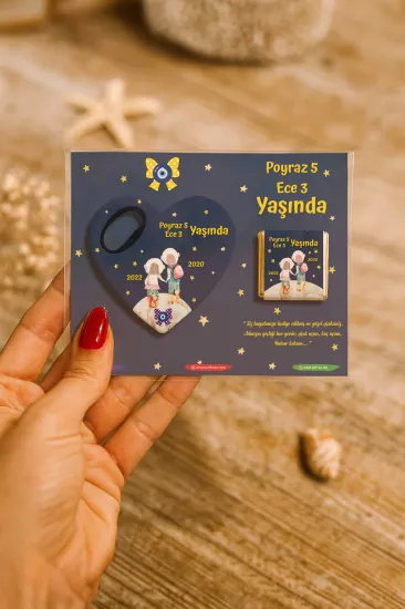 Çikolatalı Kalp Açacak Magnet | Yeni Doğan, Doğum Günü, Baby Shower Hediyesi