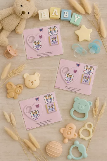 Çikolatalı Kalp Açacak Magnet | Yeni Doğan, Doğum Günü, Baby Shower Hediyesi